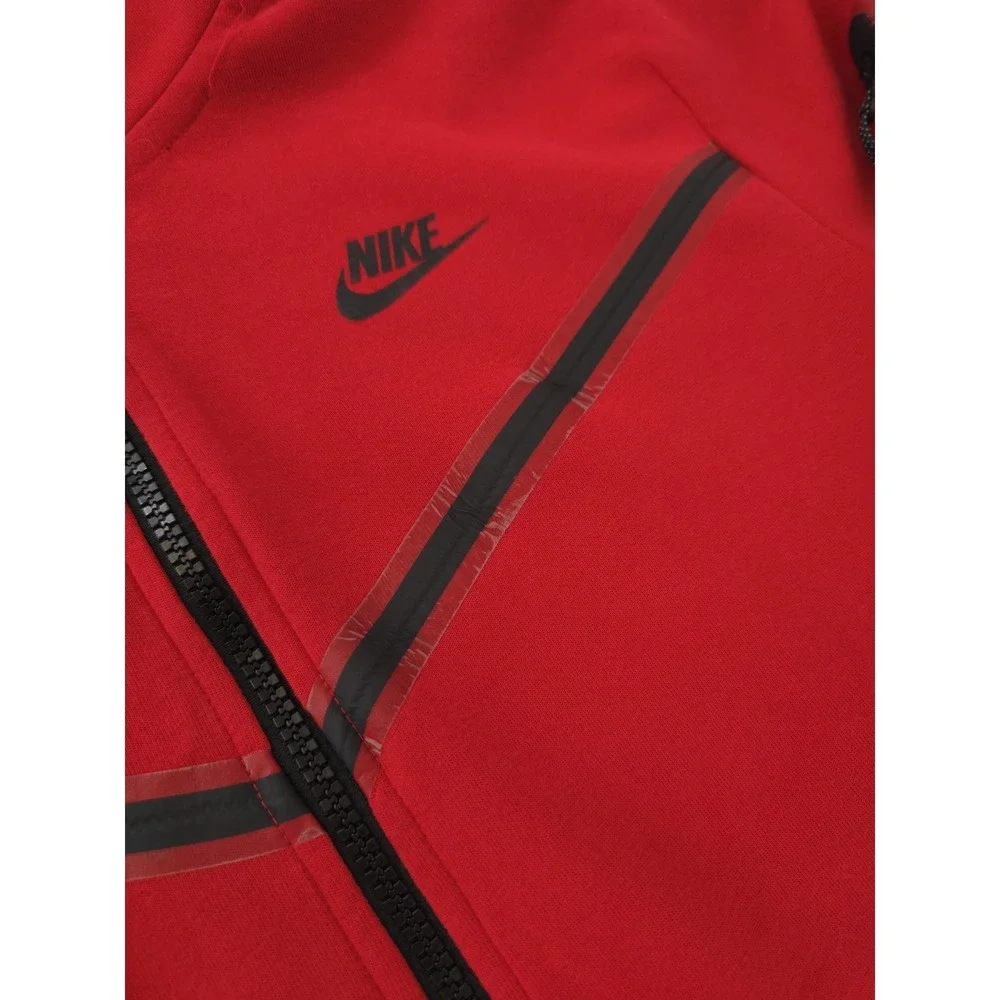 Nike Hoodie Mens Small Red Tech Fleece Windrunner Full Zip Hoody PLS Read